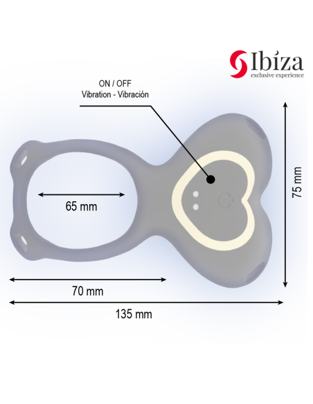 IBIZA - ŠIRDIES KELNAITĖS POROS VIBRATORIUS NUOTOLINIO VALDYMO PULTELIS