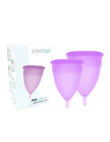 STERCUP - FDA patvirtinta silikoninė menstruacinė taurelė, pakuotės dydis SL, alyvinė