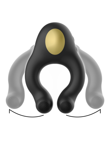 ARMONY - SILICONE VIBRATOR RING 3 MOTORS RECHARGEABLE BLACK - GOLD