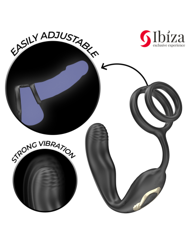 IBIZA - WIGGLE NUOTOLINIO VALDYMO SUKAMASIS ANALINIS KAIŠTELIS SU TARPAVIEČIO VIBRAVIMU IR VARPOS DIDINIMO ŽIEDAIS