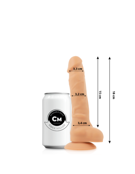 COCK MILLER - DILDO REALISTIC SILICONE DENSITY ARTICULABLE FLESH 18 CM