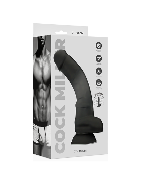 COCK MILLER - DILDO REALISTIC SILICONE DENSITY ARTICULABLE BLACK 18 CM