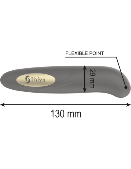 IBIZA - klitorio stimuliatorius su USB įkrovikliu, 10 vibracijos režimų, auksinis, 13 x 2,9
