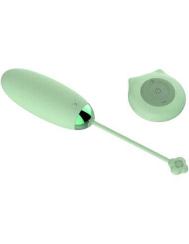 ARMONY - KITTY FUN KIAUŠINIO VIBRATORIUS SU NUOTOLINIO VALDYMO VALDYMU, 10 VIBRAVIMŲ, ŽALIAS