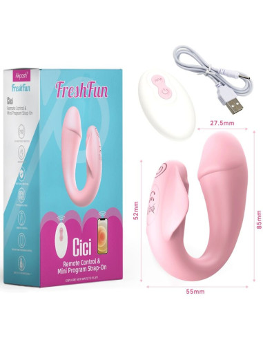 ARMONY - FRESHFUN CICI STAP-ON VIBRATOR REMOTE CONTROL AND APP 10 VIBRATIONS PINK