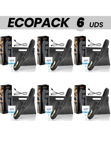 ECOPACK 6 VIENETŲ - IBIZA DVIGUBAS VIBRATORIUS ŽNYPŠTUKAS JUODAS