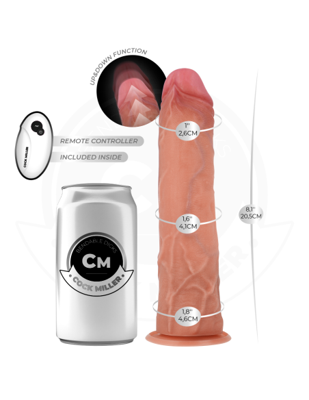 COCK MILLER - HIPERREALISTINIS DILDO SU SIURTUKU IR STUMIMU SU NUOTOLINIO VALDYMO PULTU 20,5 CM