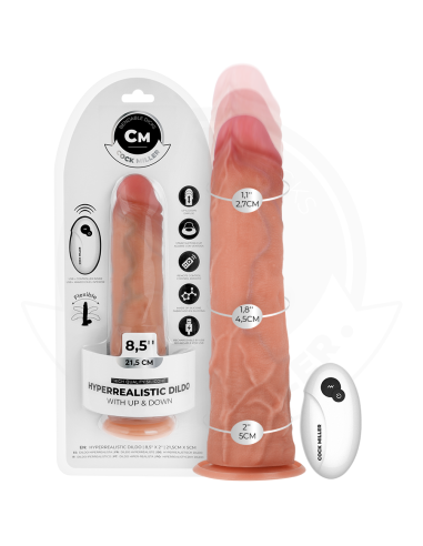 COCK MILLER - HYPER-REALISTIC DILDO WITH SUCTION CUP AND THRUSTING WITH REMOTE CONTROL 21.5 CM
