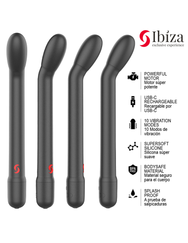 IBIZA - BLACK G-SPOT VIBRATOR WITH VIBRATION