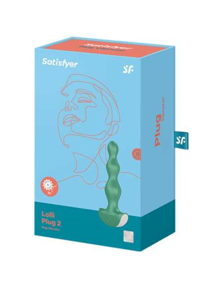 SATISFYER - LOLLI VIBRATORIUS ŽALIAS KIŠTUKAS SU 2 KIHČIAIS