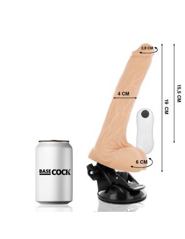 BASECOCK - REALISTIC VIBRATOR REMOTE CONTROL FLESH 19 CM -O- 4 CM