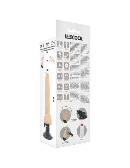 BASECOCK - REALISTIC VIBRATOR REMOTE CONTROL FLESH 19 CM -O- 4 CM