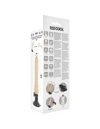 BASECOCK - REALISTIC VIBRATOR REMOTE CONTROL FLESH 19.5 CM -O- 4 CM