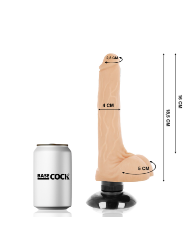 BASECOCK - REALISTINIS VIBRATORIUS 2-1 ODOS 18,5 CM -O- 4 CM