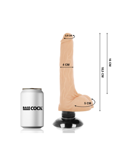 BASECOCK - REALISTINIS VIBRATORIUS 2-1 ODOS 18,5 CM -O- 4 CM