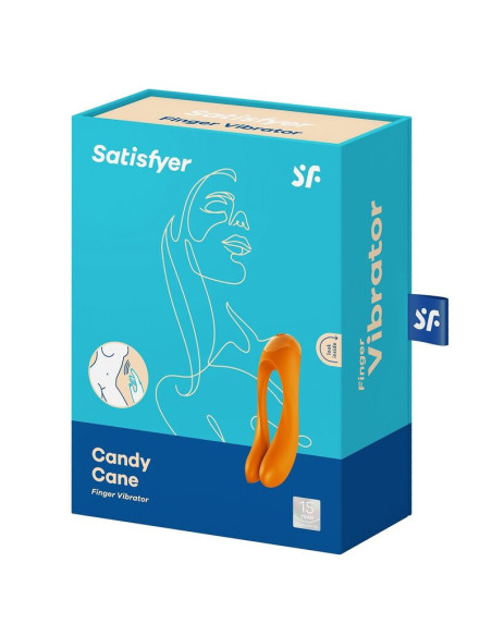 SATISFYER - CANDY CANE FINGER VIBRATOR ORANGE