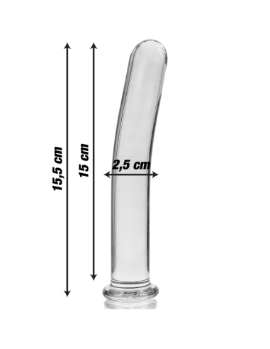 NEBULA SERIES BY IBIZA - MODEL 9 DILDO BOROSILICATE GLASS CLEAR 15.5 CM -O- 2.5 CM