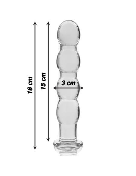 NEBULA SERIES BY IBIZA – 10 modelio dildo, borosilikatinis stiklas, skaidrus, 16,5 cm, storis – 3,5 cm