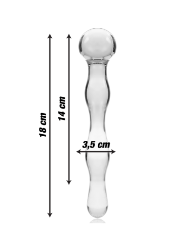 NEBULA SERIES BY IBIZA - MODEL 13 DILDO BOROSILICATE GLASS CLEAR 18 CM -O- 3.5 CM