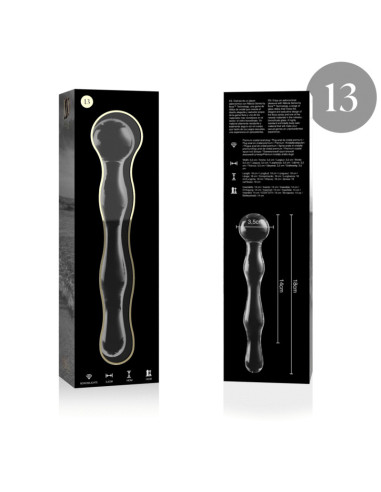 NEBULA SERIES BY IBIZA - MODEL 13 DILDO BOROSILICATE GLASS CLEAR 18 CM -O- 3.5 CM