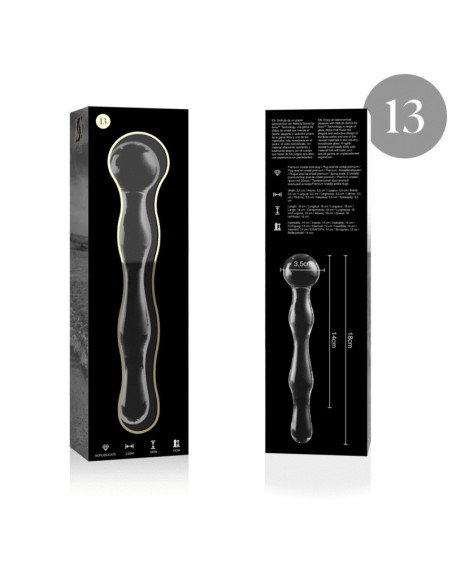 NEBULA SERIES BY IBIZA – 13 modelio dildo, borosilikatinis stiklas, skaidrus, 18 cm, storis – 3,5 cm