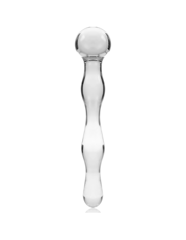 NEBULA SERIES BY IBIZA - MODEL 13 DILDO BOROSILICATE GLASS CLEAR 18 CM -O- 3.5 CM