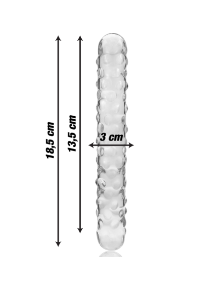 NEBULA SERIES BY IBIZA – 15 modelio dildo, borosilikatinis stiklas, skaidrus, 18,5 cm, 0–3 cm