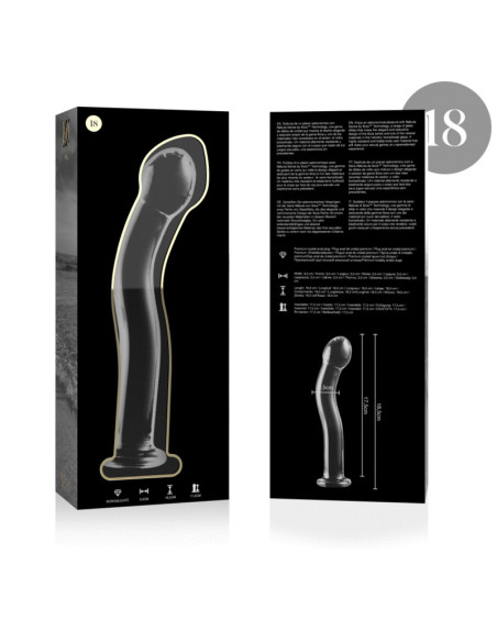 NEBULA SERIES BY IBIZA - MODEL 18 DILDO BOROSILICATE GLASS CLEAR 18.5 CM -O- 3.5 CM