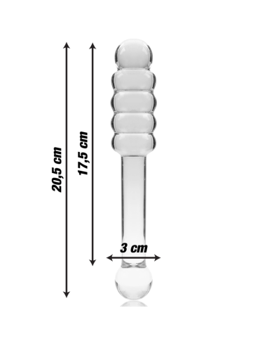 NEBULA SERIES BY IBIZA – 20 modelio dildo, borosilikatinis stiklas, skaidrus, 20,5 cm – O – 3 cm