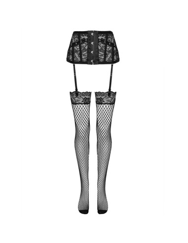LIVCO CORSETTI FASHION - GARTER BELT STOCKINGS BLACK