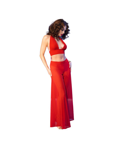 CHILIROSE - CR 4857 RAUDONAS MARŠKINĖLIŲ IR KELNIŲ KOMPLEKTAS, S DYDIS