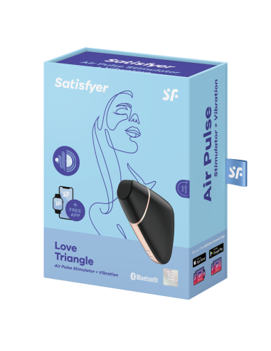 SATISFYER - MEILĖS TRIAMBLIS ORO IMPULSŲ STIMULIATORIUS IR VIBRATORIUS JUODAS