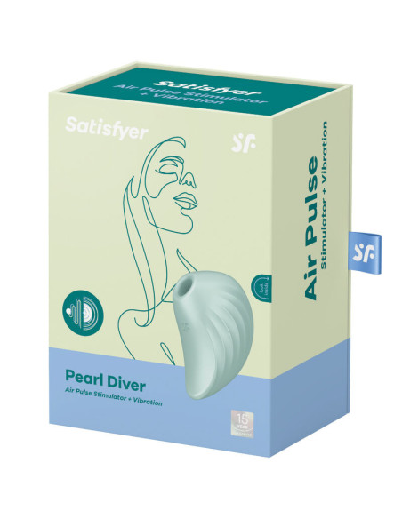 SATISFYER - PEARL DIVER AIR PULSE STIMULATOR and VIBRATOR GREEN