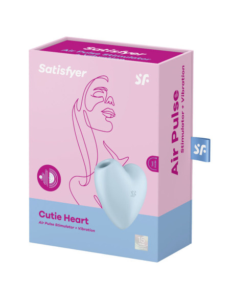 SATISFYER - MĖLYNAS MIELAS ŠIRDELĖS ORO PULSŲ STIMULIATORIUS IR VIBRATORIUS STIMULIATORIUS