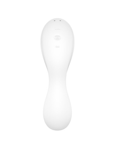 SATISFYER - CURVY TRINITY 5 AIR PULSE STIMULATOR and VIBRATOR APP WHITE