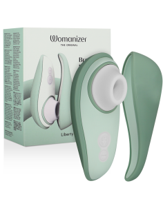 WOMANIZER - LIBERTY 2 KLITORIO STIMULIATORIUS IR SIURBIMO ELEMENTAS ŠVIESIAI ŽALIAS