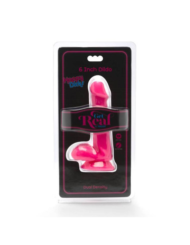 GET REAL - HAPPY DICKS DILDO 12 CM BALLS PINK
