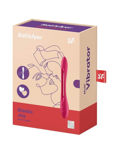 SATISFYER - ELASTIC JOY DAUGIAVIBRATORIUS, RAUDONAS