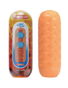 PRETTY LOVE - DVIGUBAS VYRIŠKAS MASTURBATORIUS ORANŽINĖS SPALVOS