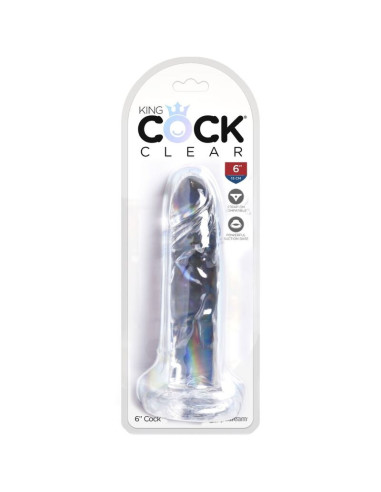 KING COCK - SKAIDRUS REALISTIŠKAS VARPAS 15,5 CM PERMATOMAS