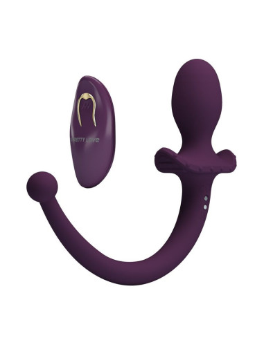 PRETTY LOVE - LIOEA VIBRATING ANAL PLUG WITH TAIL 12 FUNCTIONS PURPLE REMOTE CONTROL
