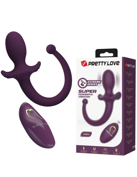 PRETTY LOVE - LIOEA VIBRATING ANAL PLUG WITH TAIL 12 FUNCTIONS PURPLE REMOTE CONTROL