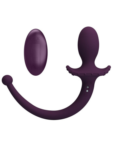 PRETTY LOVE - LIOEA VIBRATING ANAL PLUG WITH TAIL 12 FUNCTIONS PURPLE REMOTE CONTROL