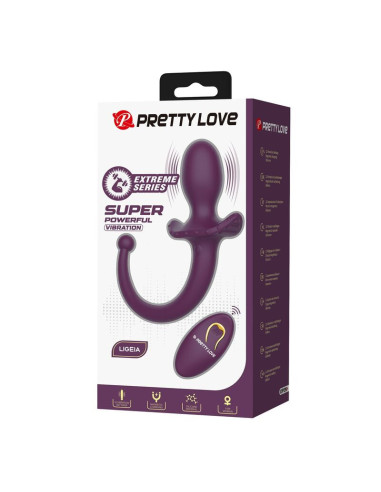 PRETTY LOVE - LIOEA VIBRATING ANAL PLUG WITH TAIL 12 FUNCTIONS PURPLE REMOTE CONTROL