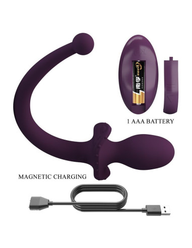 PRETTY LOVE - LIOEA VIBRATING ANAL PLUG WITH TAIL 12 FUNCTIONS PURPLE REMOTE CONTROL
