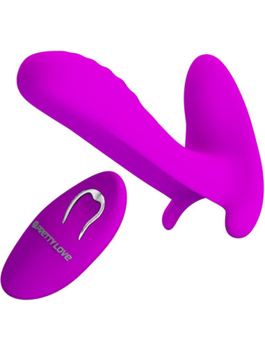 PRETTY LOVE - MASAŽUOKLIS IR VIBRATORIUS ĮRENGINYS, 12 VIBRAVIMŲ, NUOLATINIO VALDYMO SKAIČIUS, VIOLETINIS
