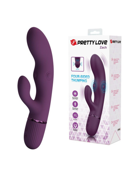 PRETTY LOVE - ZACH RECHARGEABLE THRUSTING RABBIT VIBRATOR 55 FUNCTIONS