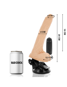 BASECOCK - REALISTIC NATURAL REMOTE CONTROL VIBRATOR WITH TESTICLES 20 CM -O- 4 CM 2