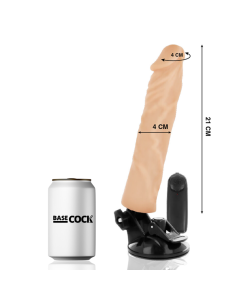 BASECOCK - REALISTINIS VIBRATORIUS SU NUOTOLINIO VALDYMO VALDYMU, ODOS DYDIS 21 CM -O- 4 CM 2
