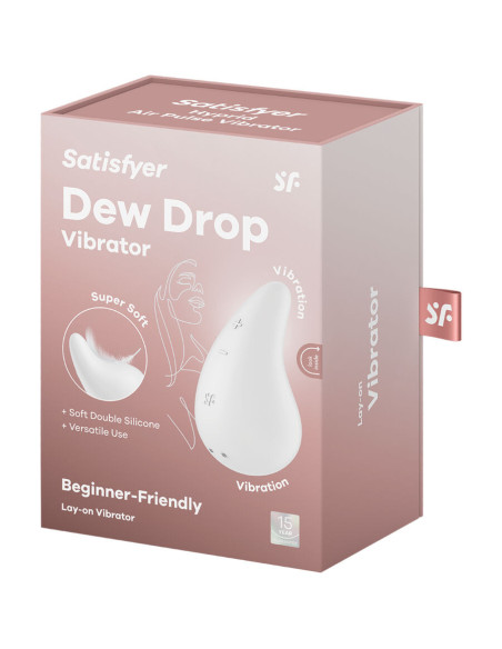 SATISFYER - DEW DROP VIBRATORIUS ŽIEDAS, BALTASIS